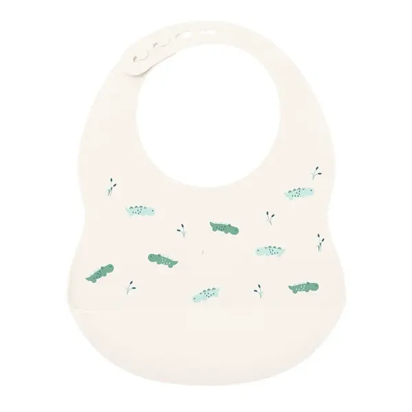 Nattou Bryndák silikonový se zapínáním bílý bez BPA