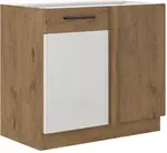 Spodní rohová skříňka Vigo 105 DN 1F Barva korpusu: Dub Lancelot, Barva dvířek: Bílý lesk