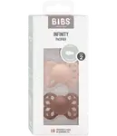 BIBS Infinity symetrické dudlíky ze silikonu, velikost 2, Blush / Woodchuck 2 ks