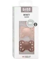 BIBS Infinity symetrické dudlíky ze silikonu, velikost 2, Blush / Woodchuck 2 ks