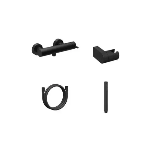 Sprchová batéria Ravak Espirit so sprchovacím setom 150 mm čierna X07S130