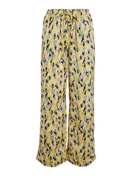 VILA Nohavice 'Soffy'  žltá / sivá / mätová / čierna