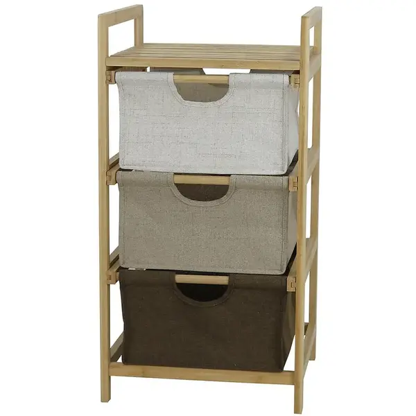 Bambusová skrinka s 3 zásuvkami 39x36 h75