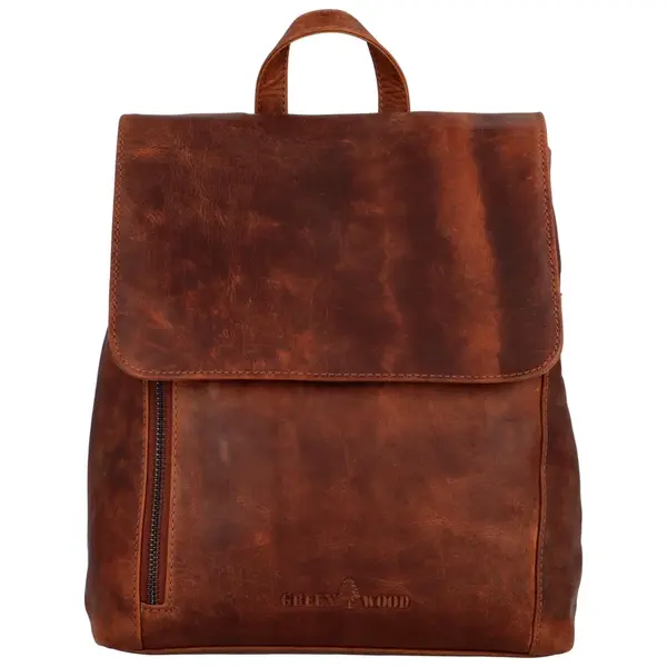 Dámský kožený batoh hnědý - Greenwood Angie