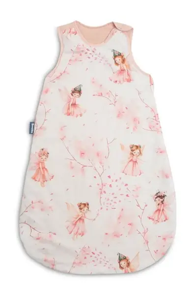 SENSILLO Spací vak, mušelín, bavlna, vel. M, 50x80cm - Víla Ema, růžová, bílá