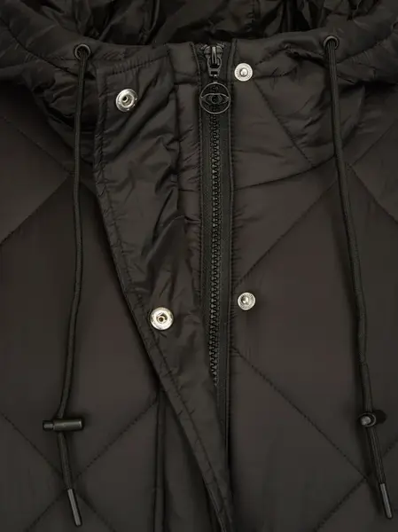 Dámský černý prošívaný kabát