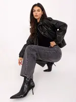 Dámské boyfriend džíny v tmavě šedé barvě