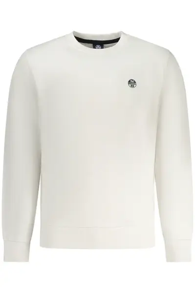 Bílá pánská mikina bez kapuce