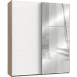 MID.YOU SKŘÍŇ S POSOUVACÍMI DVEŘMI, čiré, bílá, barvy dubu, 200/236/65 cm