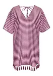 VENICE BEACH Plážové šaty  cyklaménová / biela