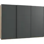 MID.YOU SKŘÍŇ S POSOUVACÍMI DVEŘMI, barvy grafitu, barvy dubu, 300/216/65 cm