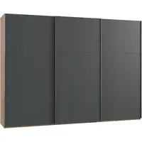 MID.YOU SKŘÍŇ S POSOUVACÍMI DVEŘMI, barvy grafitu, barvy dubu, 300/216/65 cm