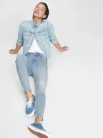 Džíny pro ženy GAP distressed universal jeggings mid rise 600116-00 Velikost: 25LONG - prodloužená délka