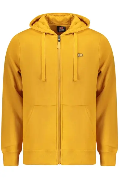 Žlutá pánská mikina s kapucí