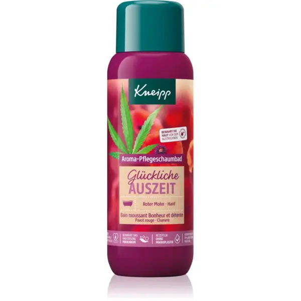 Kneipp Glückliche Auszeit pěna do koupele Red Poppy and Cannabis 400 ml
