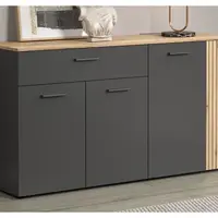 Komoda se zásuvkou Esteban 150 cm, antracit/dub evoke