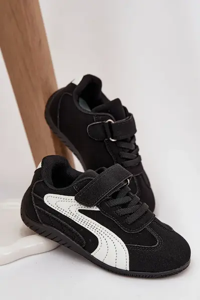 Boto Detské športové topánky s pásikom Čierno-biele Perrin