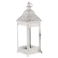 Kovová lucerna Cinti 55 cm, bílá antik