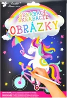 Vyškrabávací obrázky - Jednorožec 16,5 x 21 cm (2 ks)