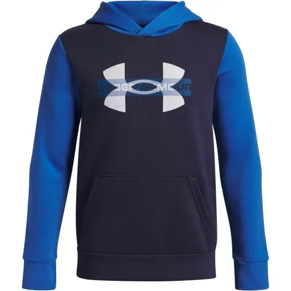 Under Armour RIVAL FLEECE COLORBLOCK Chlapecká mikina, tmavě modrá, velikost XS