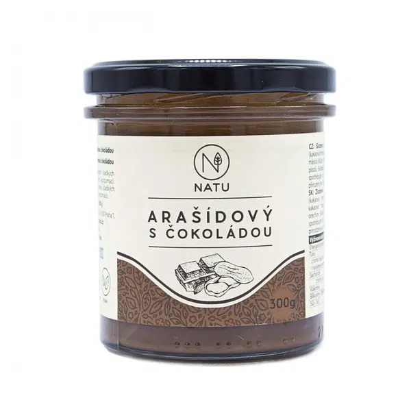 NATU Arašídový krém s hořkou čokoládou 300 g