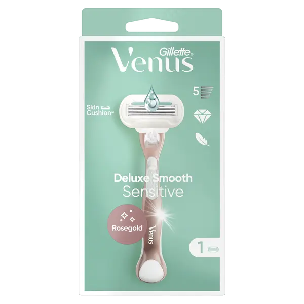 GILLETTE Venus Deluxe Smooth Sensitive  Holící strojek pro ženy + Náhradní hlavice 1 kus