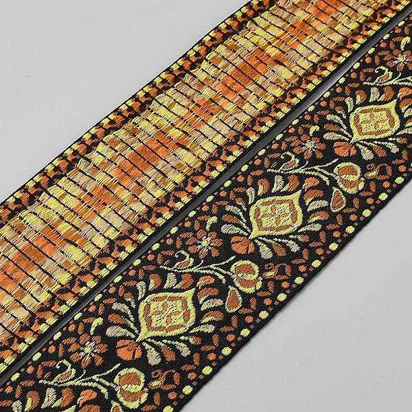 Ethnic Style Floral Pattern Embroidery Polyester Ribbons