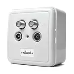 Anténní zásuvka účastnická bílá, 2x SAT, 1x TV, 1x FM, kompletní