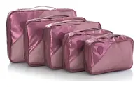 Cestovní organizéry Heys Metallic Packing Cube 5pc Burgundy
