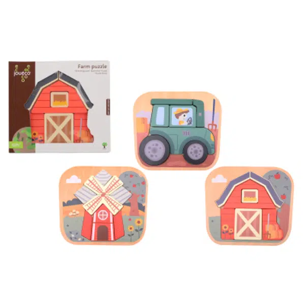 Dřevěné puzzle Farma Jouéco®