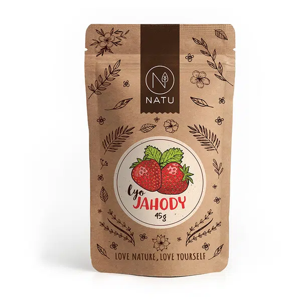 NATU Lyofilizované jahody plátky 45 g