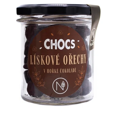 NATU Chocs lískové ořechy v 60% hořké čokoládě 180 g