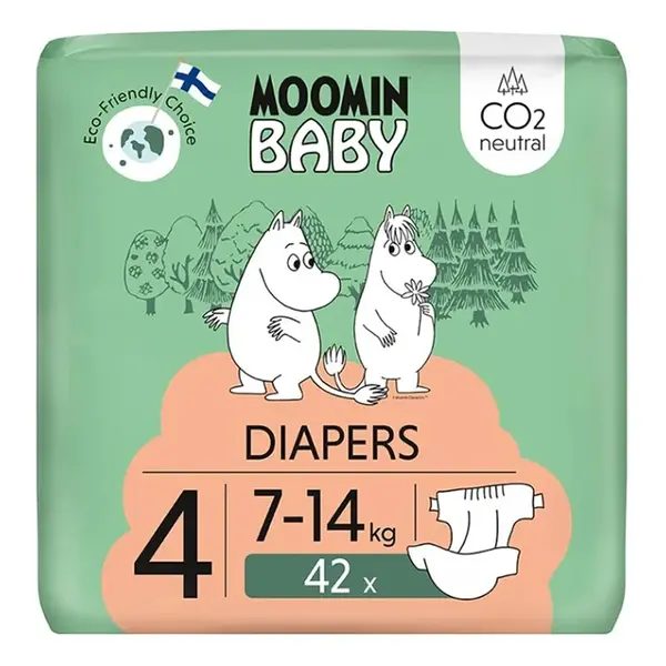MOOMIN BABY 4 Eko plenky maxi 7–14 kg 126 kusů