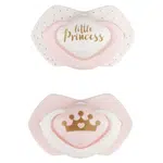 CANPOL BABIES Set symetrických silikonových dudlíků 0-6m ROYAL BABY růžový 2 ks