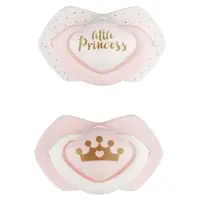 CANPOL BABIES Set symetrických silikonových dudlíků 0-6m ROYAL BABY růžový 2 ks