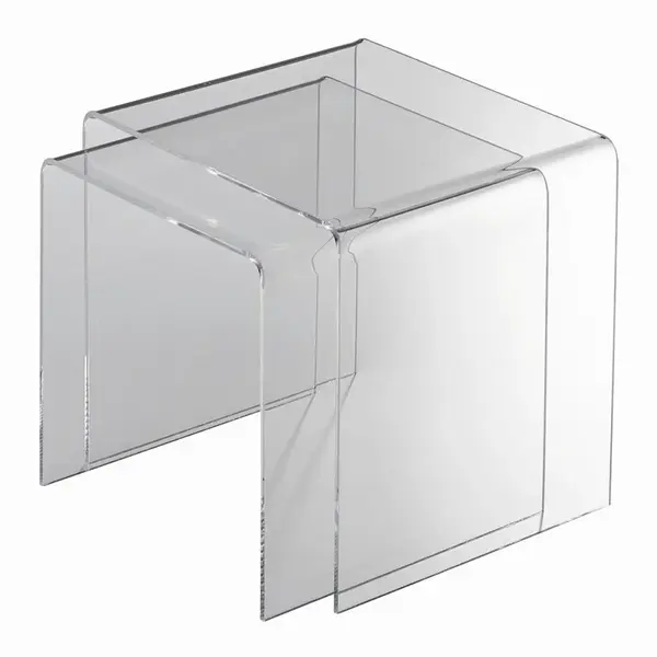 SADA ODKLÁDACÍCH STOLKŮ, čiré, plast, 40/33/36/33/33 cm