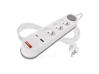 Prodlužovací přívod 3 zásuvky 2m EMOS P1312FC USB s vypínačem