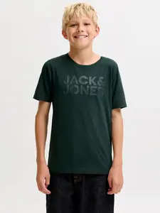 Jack & Jones Junior Tričko 'JJECORP'  tmavozelená