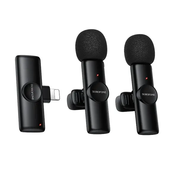 Borofone BFK16A Bezdrátový mikrofon Lightning, 2 kusy, černý