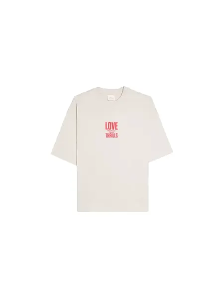 Bershka Tričko  grafitová / sivobéžová / čerešňová