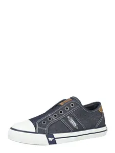MUSTANG Slip-on obuv  tmavomodrá / karamelová / biela
