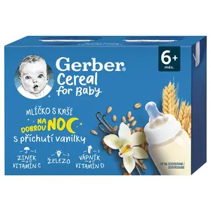 Gerber Cereal MLIEČKO S KAŠOU Dobrú noc Vanilkové ((od ukonč. 6. mesiaca)