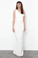 Trendyol Bridal White Bodyconed Otrisel Woven Wedding/Wedding Long Evening Evening Dress