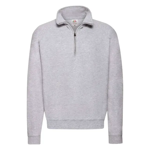 Grey Men's Sweatshirt Zip Neck Sweat Fruit of the Loom