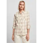 Ladies Turnup Checked Flanell Shirt whitesand/lighttaupe