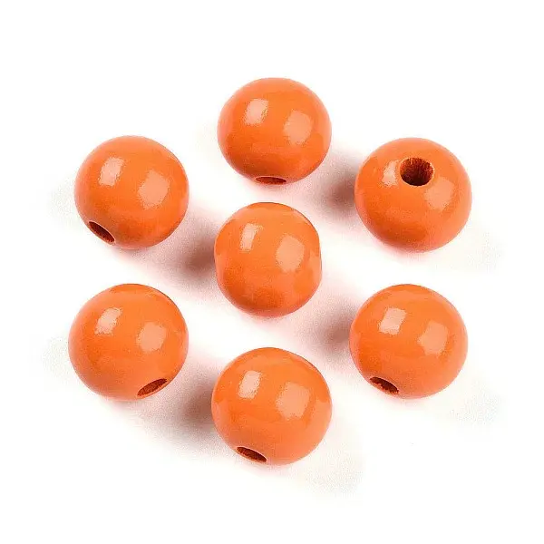 Painted Natural Wood Beads