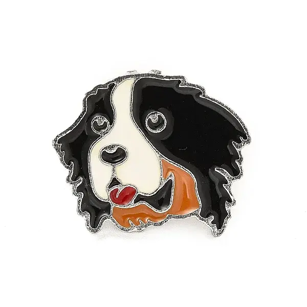 Dog Enamel Pin with Brass Butterfly Clutches
