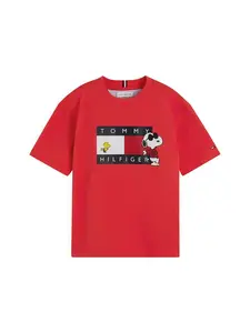 TOMMY HILFIGER Tričko  ohnivo červená