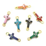 50Pcs Brass Enamel Connector Charms