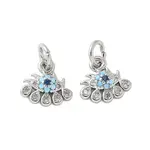 Brass Micro Pave Cubic Zirconia Charms
